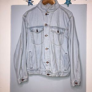 Lia Cher 100% Cotton Light Wash Denim Long Sleeve Jacket, Adjustable Unisex